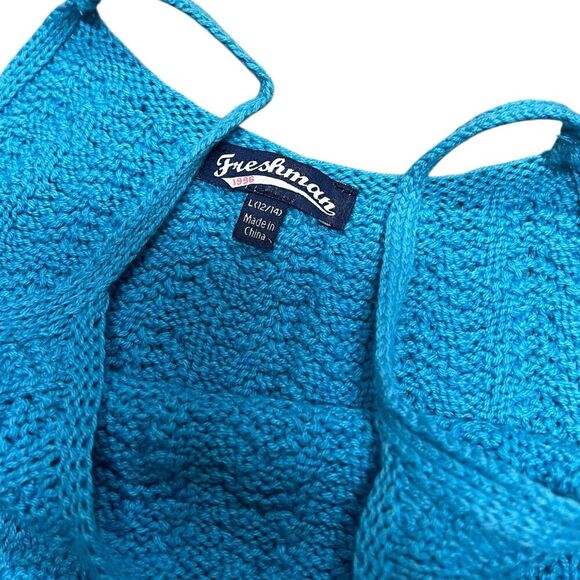 Freshman Blue Crochet Tank Top L Girls - Picture 2 of 2